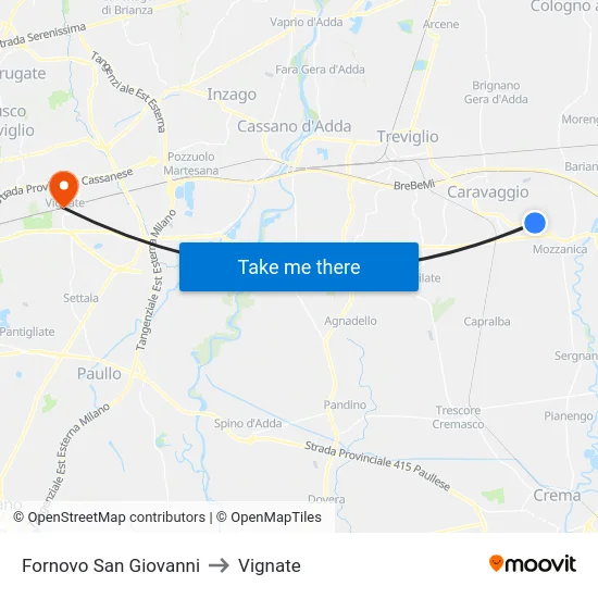 Fornovo San Giovanni to Vignate map