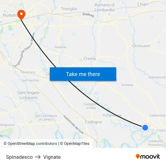Spinadesco to Vignate map