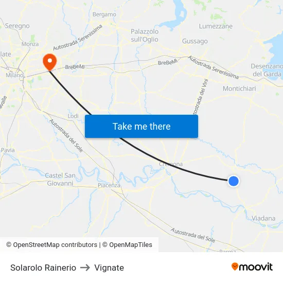 Solarolo Rainerio to Vignate map