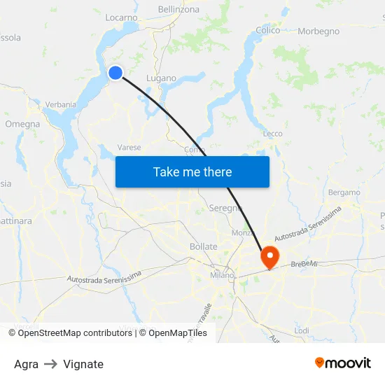 Agra to Vignate map