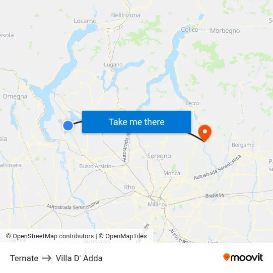 Ternate to Villa D' Adda map