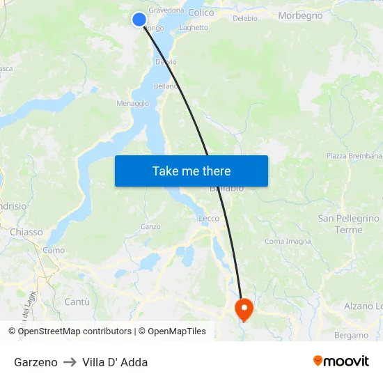 Garzeno to Villa D' Adda map