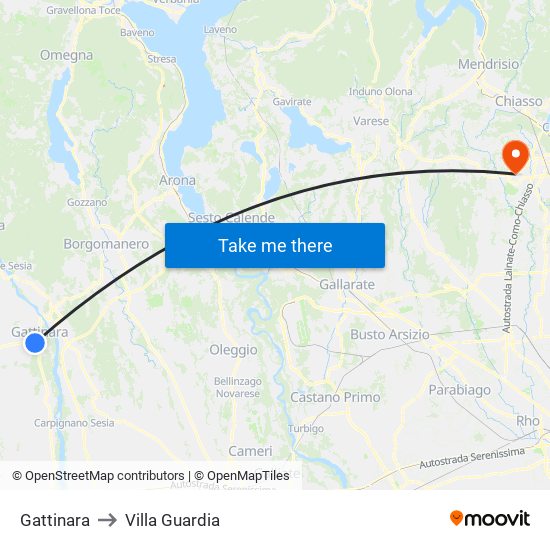 Gattinara to Villa Guardia map