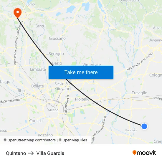 Quintano to Villa Guardia map