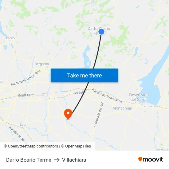 Darfo Boario Terme to Villachiara map