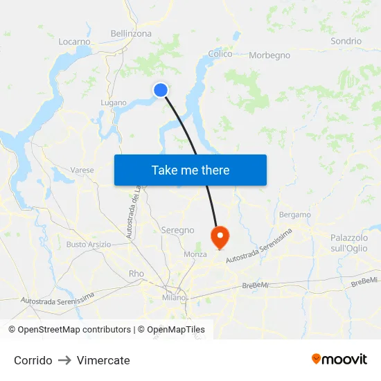 Corrido to Vimercate map