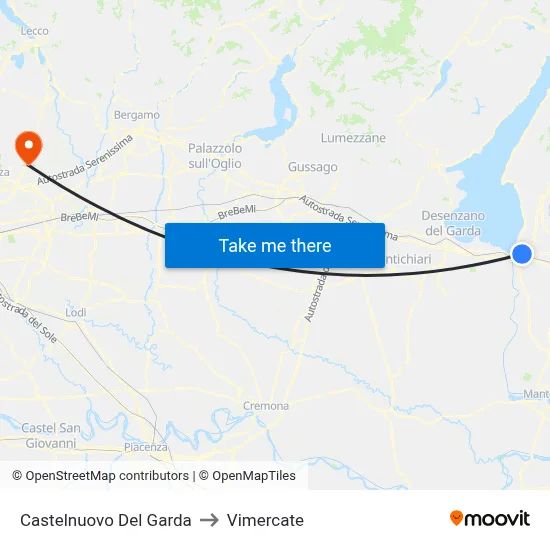 Castelnuovo Del Garda to Vimercate map
