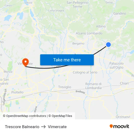 Trescore Balneario to Vimercate map