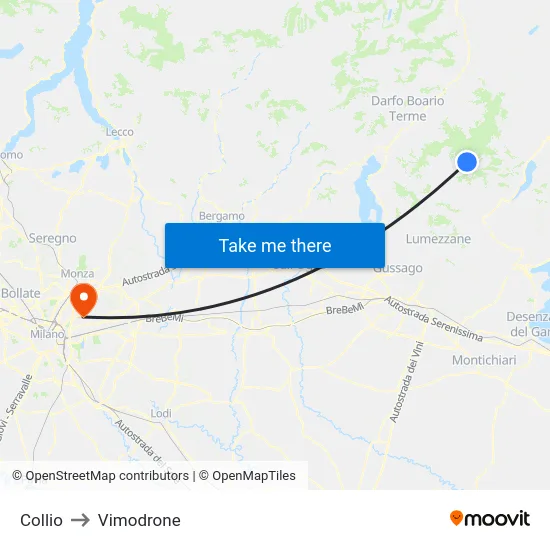 Collio to Vimodrone map