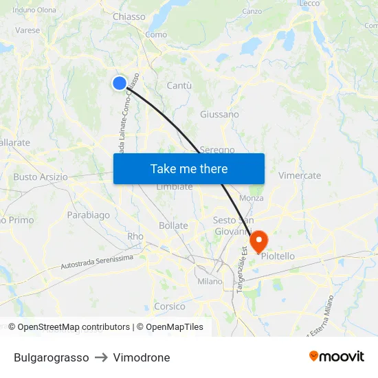 Bulgarograsso to Vimodrone map