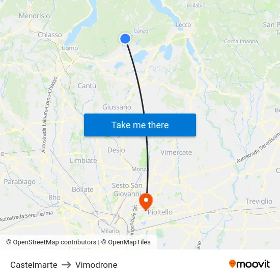 Castelmarte to Vimodrone map