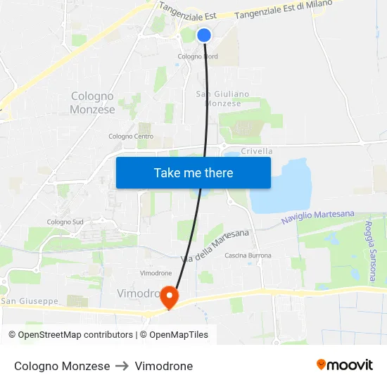 Cologno Monzese to Vimodrone map