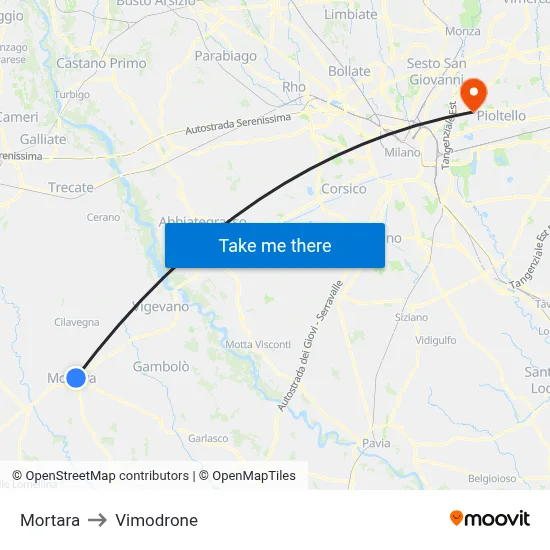 Mortara to Vimodrone map