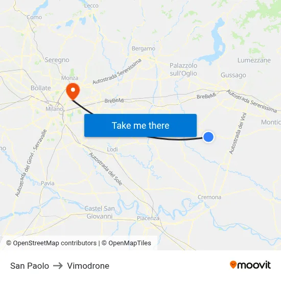San Paolo to Vimodrone map