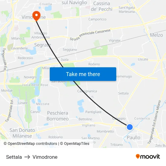 Settala to Vimodrone map