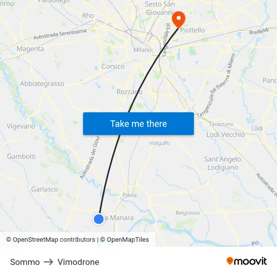 Sommo to Vimodrone map