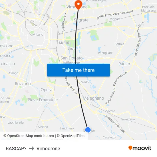 Bascap to Vimodrone map