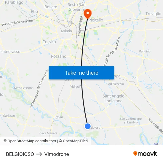 BELGIOIOSO to Vimodrone map