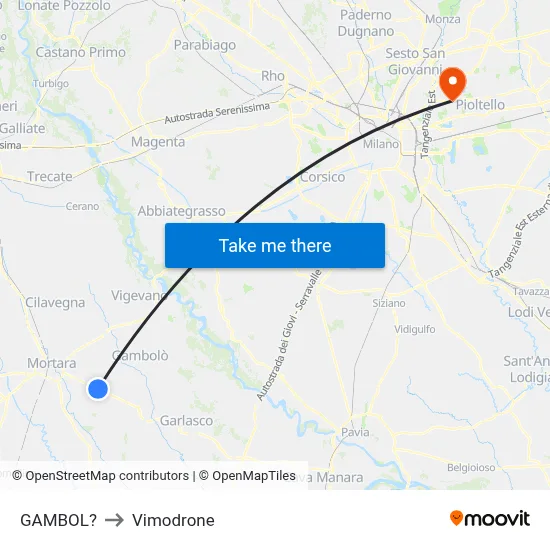 Gambol to Vimodrone map