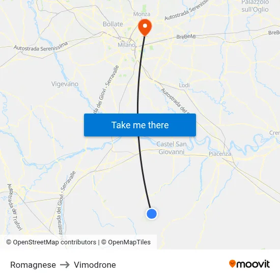 Romagnese to Vimodrone map