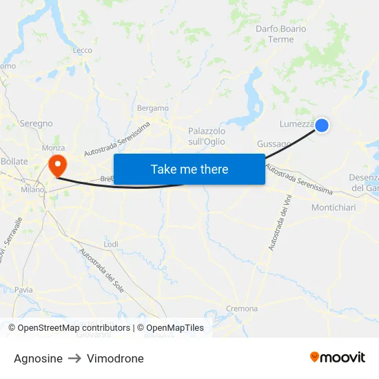 Agnosine to Vimodrone map