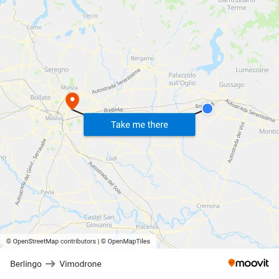 Berlingo to Vimodrone map