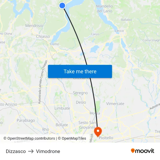 Dizzasco to Vimodrone map
