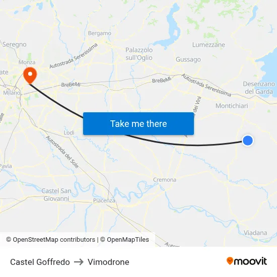 Castel Goffredo to Vimodrone map