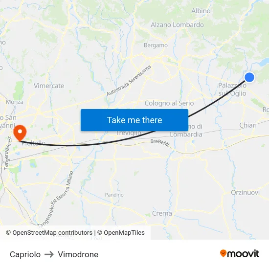 Capriolo to Vimodrone map