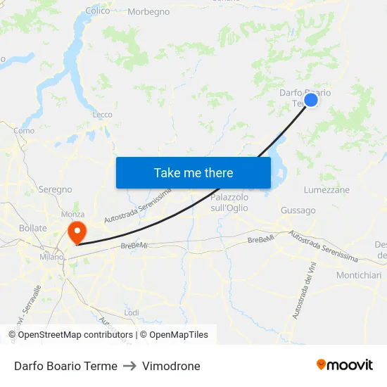 Darfo Boario Terme to Vimodrone map