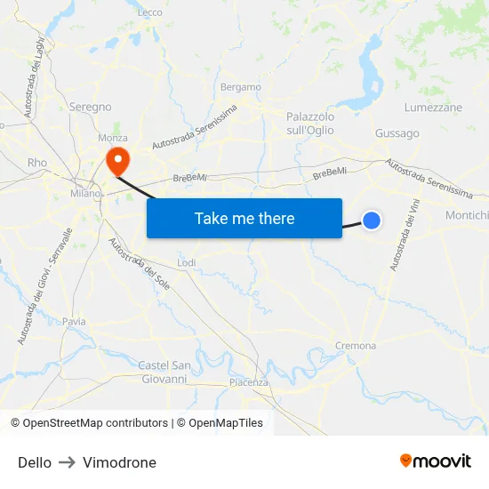 Dello to Vimodrone map