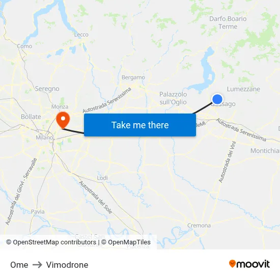 Ome to Vimodrone map