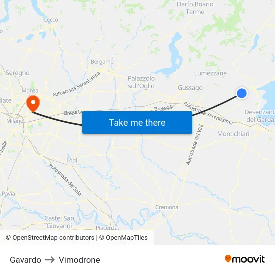 Gavardo to Vimodrone map