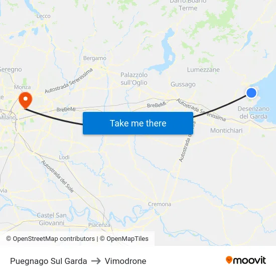 Puegnago sul Garda to Vimodrone map