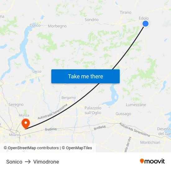 Sonico to Vimodrone map
