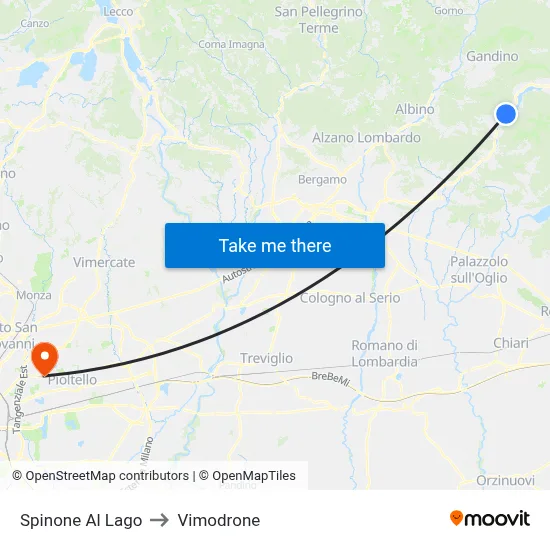 Spinone Al Lago to Vimodrone map