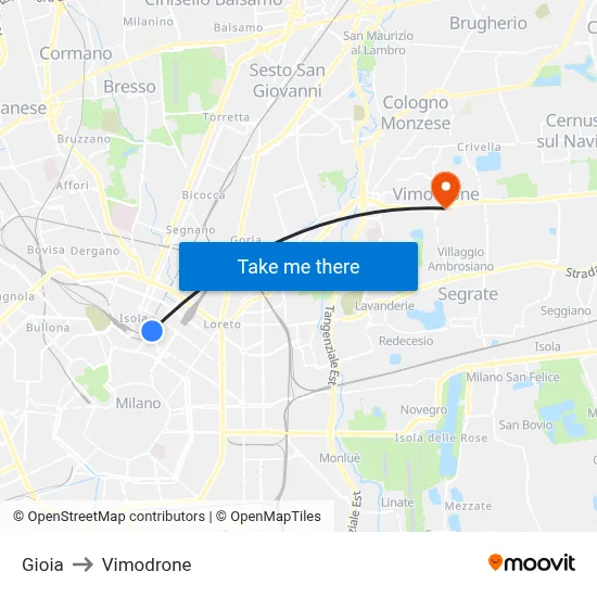 Gioia to Vimodrone map