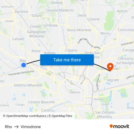Rho to Vimodrone map
