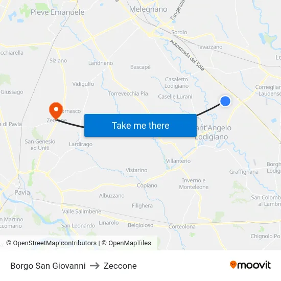 San Giovanni Borough to Zeccone map