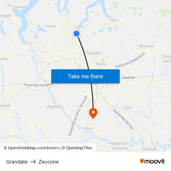 Grandate to Zeccone map