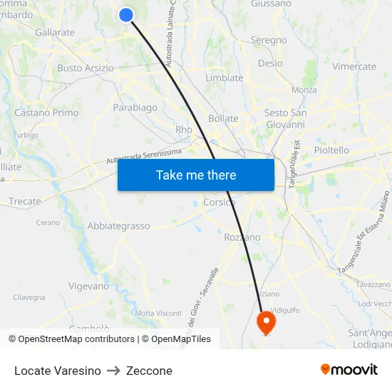 Locate Varesino to Zeccone map
