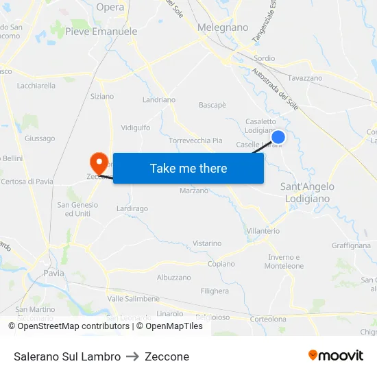 Salerano Sul Lambro to Zeccone map