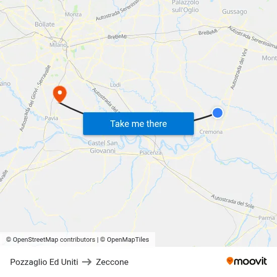 Pozzaglio Ed Uniti to Zeccone map