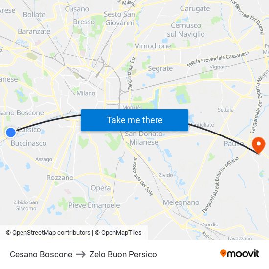 Cesano Boscone to Zelo Buon Persico map