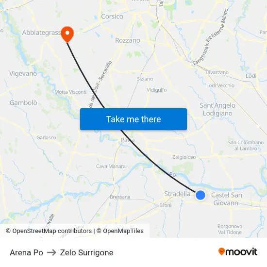 Arena Po to Zelo Surrigone map