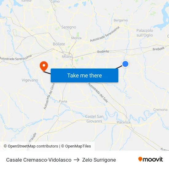 Casale Cremasco-Vidolasco to Zelo Surrigone map