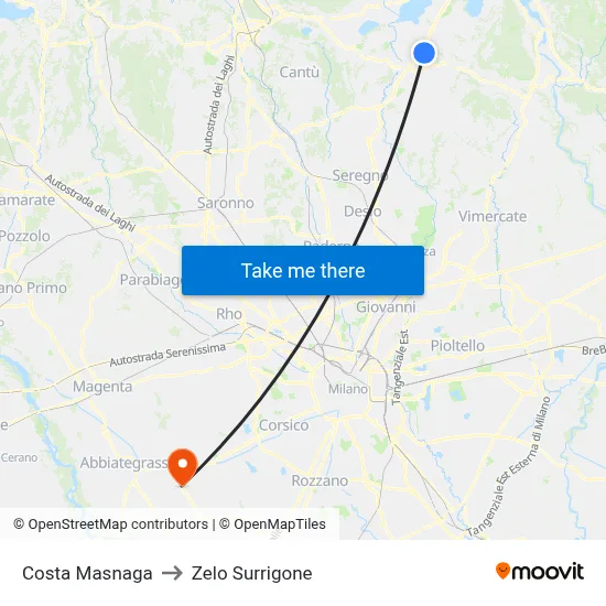 Costa Masnaga to Zelo Surrigone map