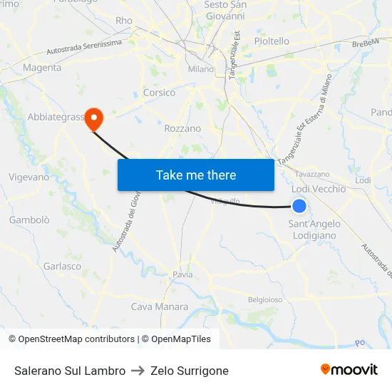 Salerano Sul Lambro to Zelo Surrigone map