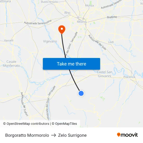 Borgoratto Mormorolo to Zelo Surrigone map