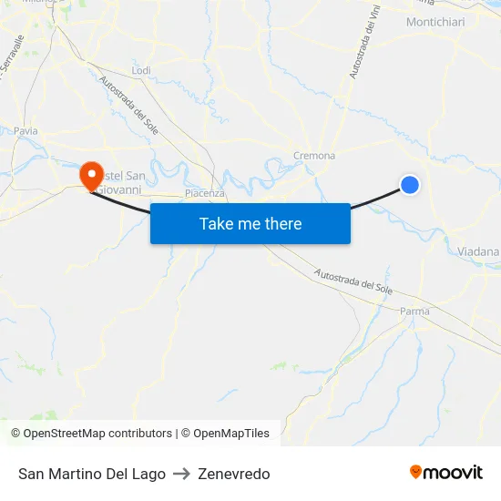 San Martino Del Lago to Zenevredo map